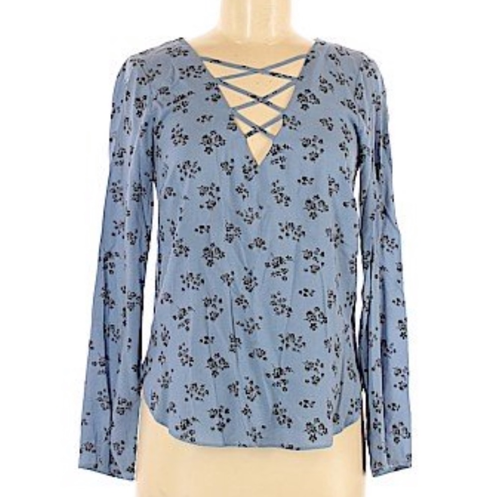 Forever 21 Lace up floral Top